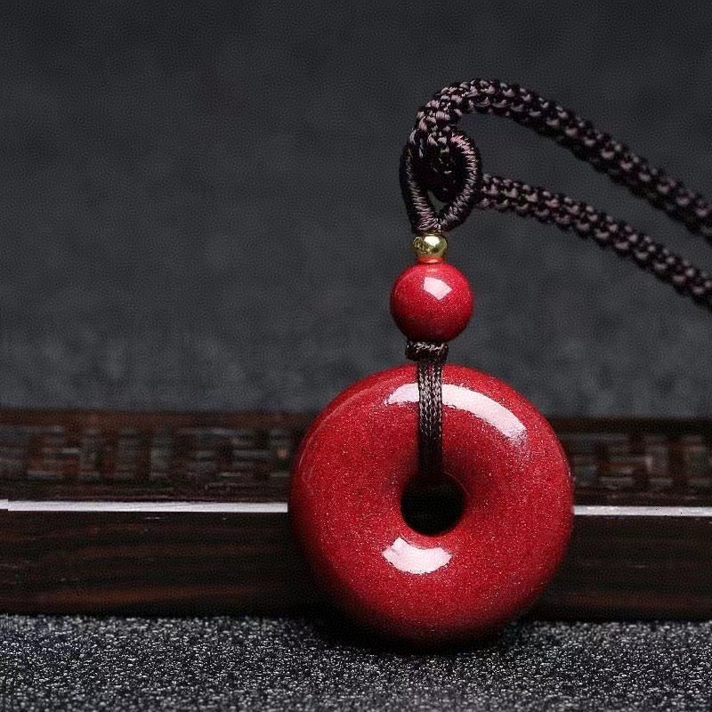 Empowered Cinnabar Peace Lock Pendant - Powerful Protection and Harmony