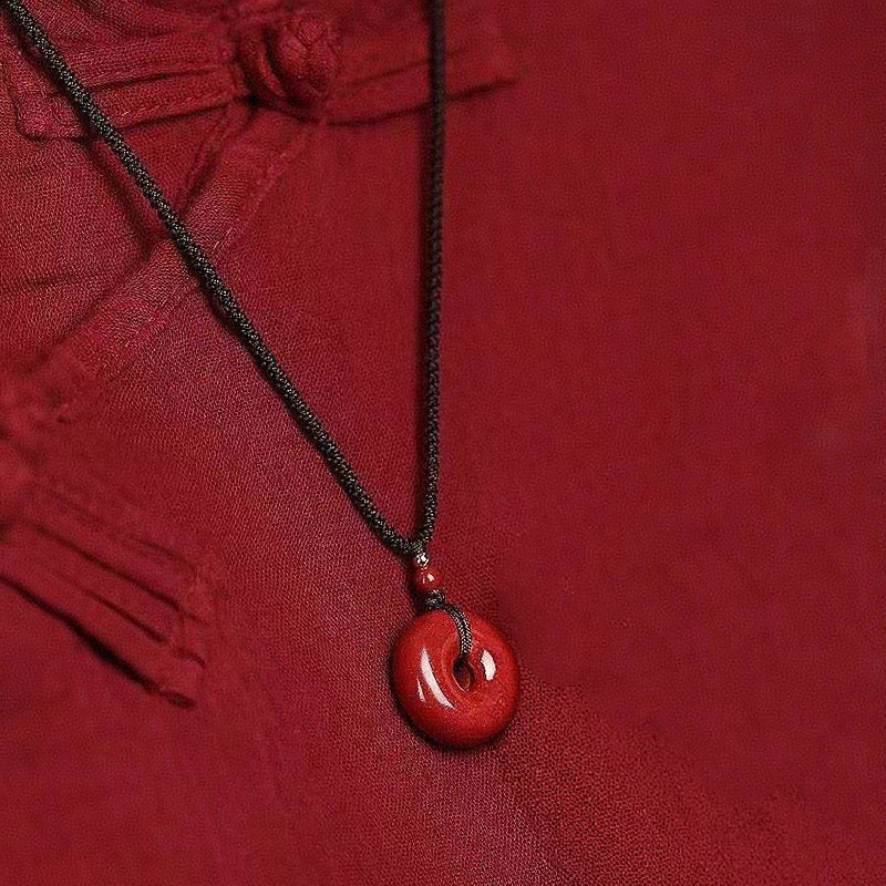 Empowered Cinnabar Peace Lock Pendant - Powerful Protection and Harmony