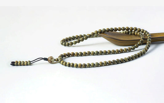 Green Sandalwood Mala -  Peace, Wisdom, and Inner Harmony