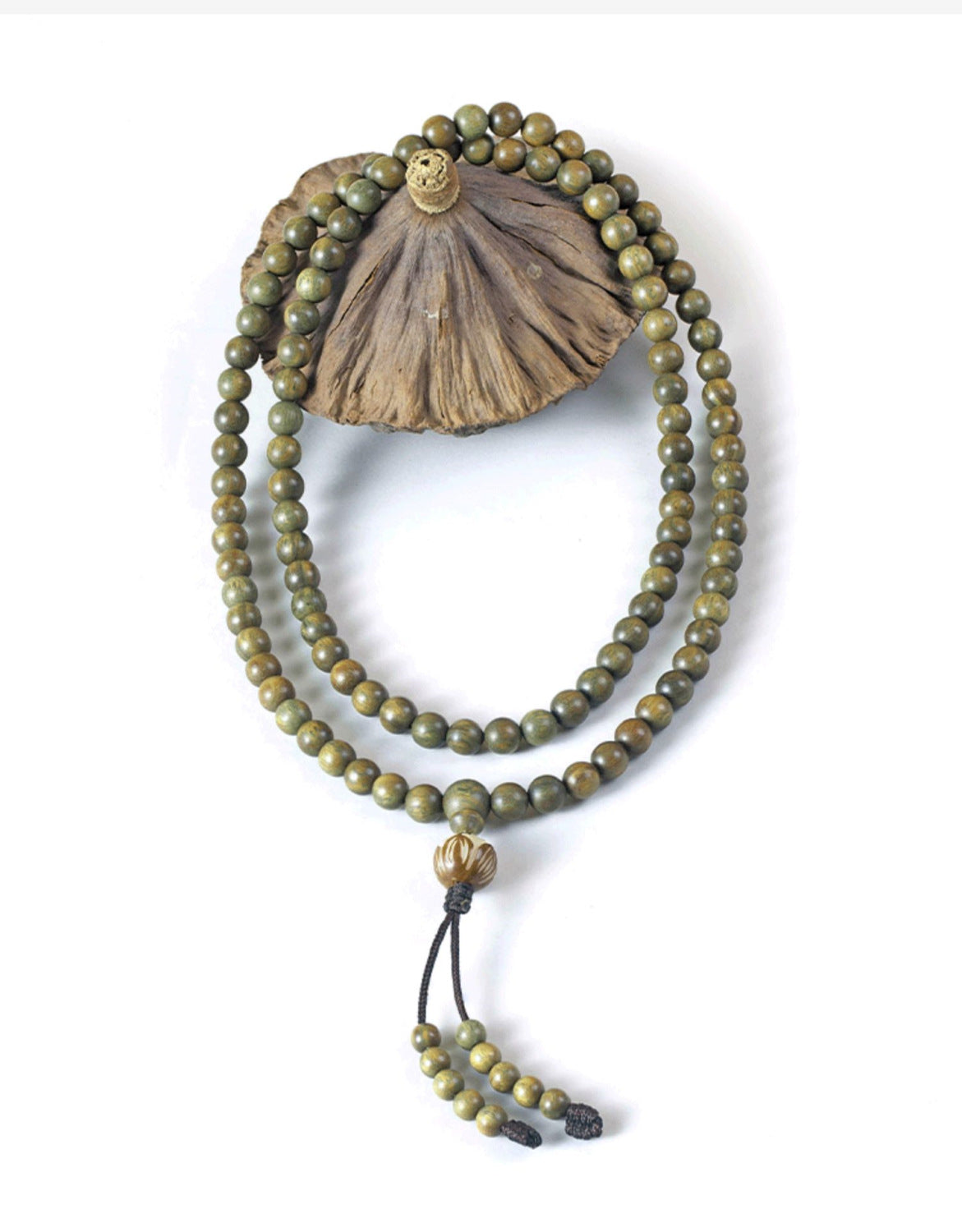 Green Sandalwood Mala -  Peace, Wisdom, and Inner Harmony